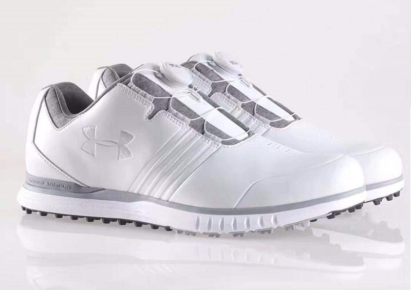 Phiên bản màu trắng đẳng cấp, tinh tế của giày golf U.A có nút vặn tiện lợi