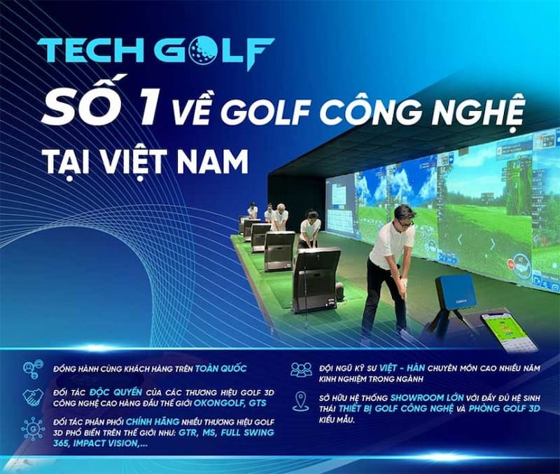TechGolf là đơn vị ứng dụng công nghệ hiện đại vào thi công phòng golf 3D