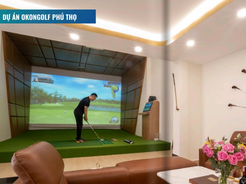 Phòng golf 3D Okongolf UDR 4.0 Royal Platinum được thiết kế theo yêu cầu của golfer