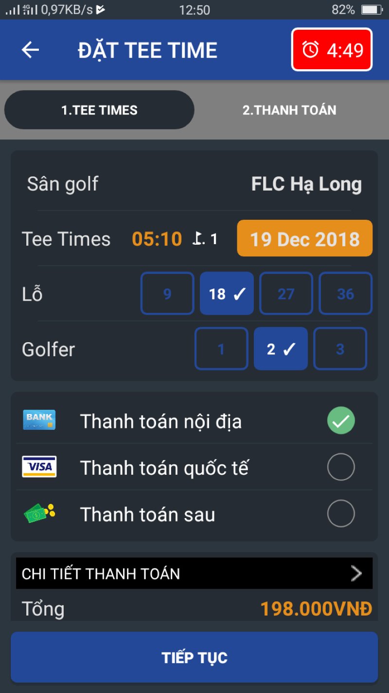 App FLC Biscom Golf tích hợp tất cả các sân golf thuộc FLC