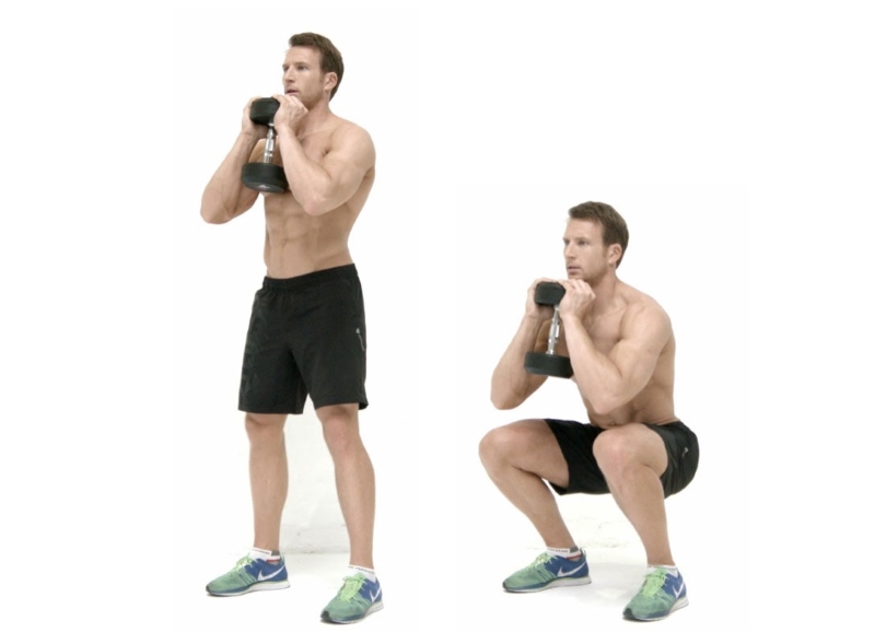 Bài tập squat goble giúp tạp nền tảng chắc chắn cho các khối cơ